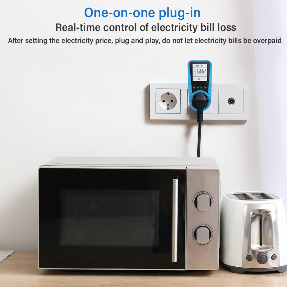 Multifunctional Household Appliance Monitoring and Charging Device Backlight Power Metering and Billing Socket EU Plug Socket