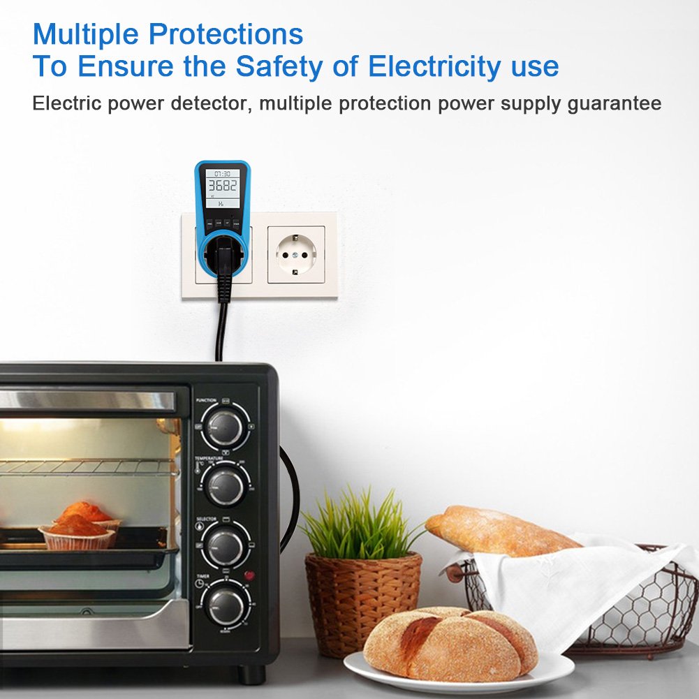 Multifunctional Household Appliance Monitoring and Charging Device Backlight Power Metering and Billing Socket EU Plug Socket