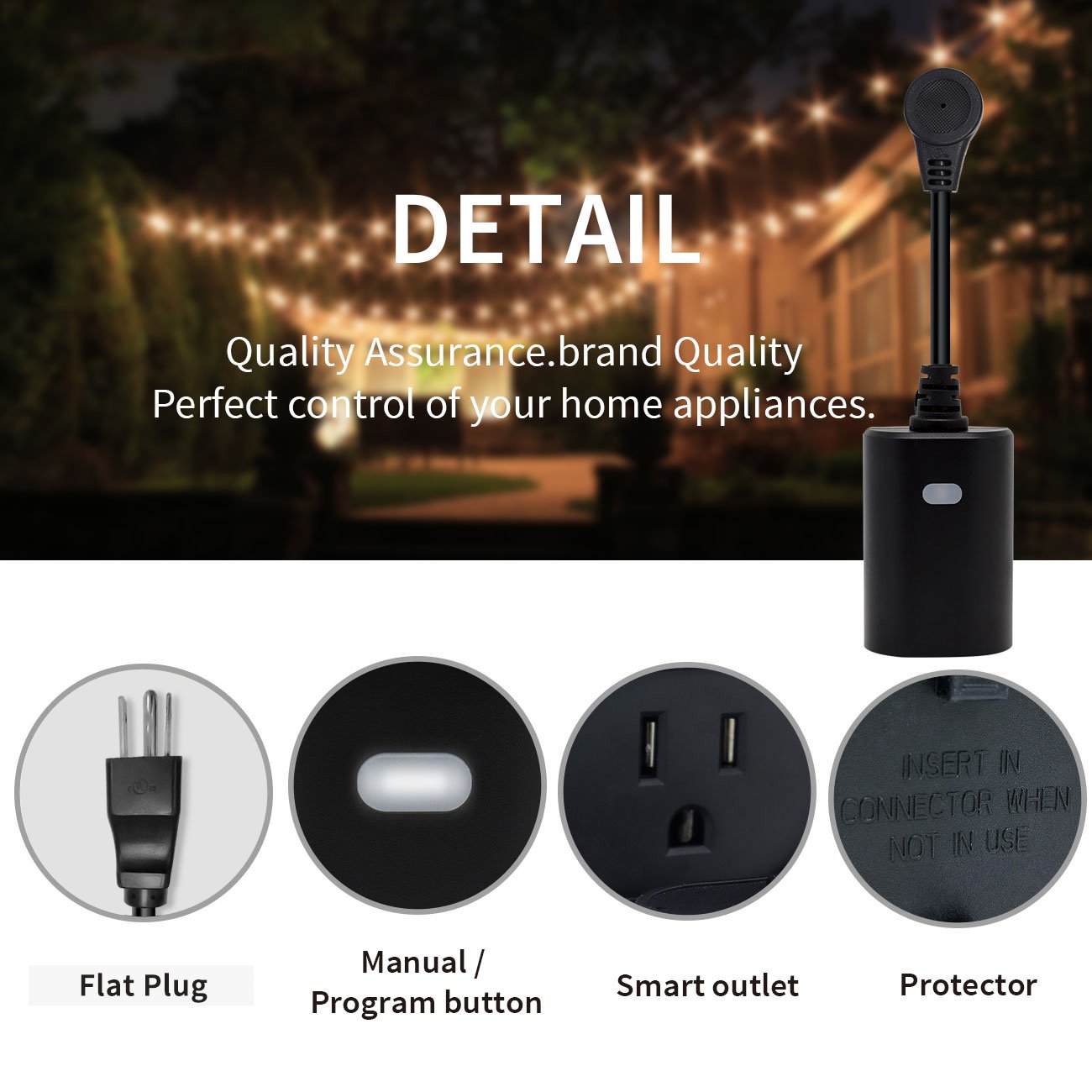 ETL FCC US Tuya Smart Outdoor Plug HomeKit Alexa Google Home Outdoor Mini Smart Plug IP65 Waterproof WiFi Outdoor Plug Outlet