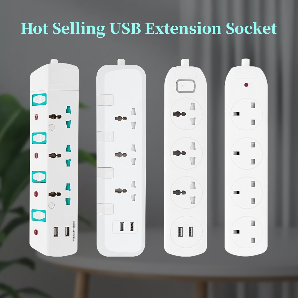 Extension lead 2M 4 Gang UK Plug Sockets Bar with 3 5 meter wire