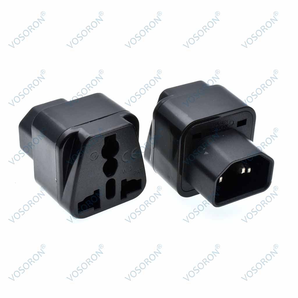 UPS IEC C14 to Universal Female AU US UK EU C13 Socket Power Adapter AC Plug