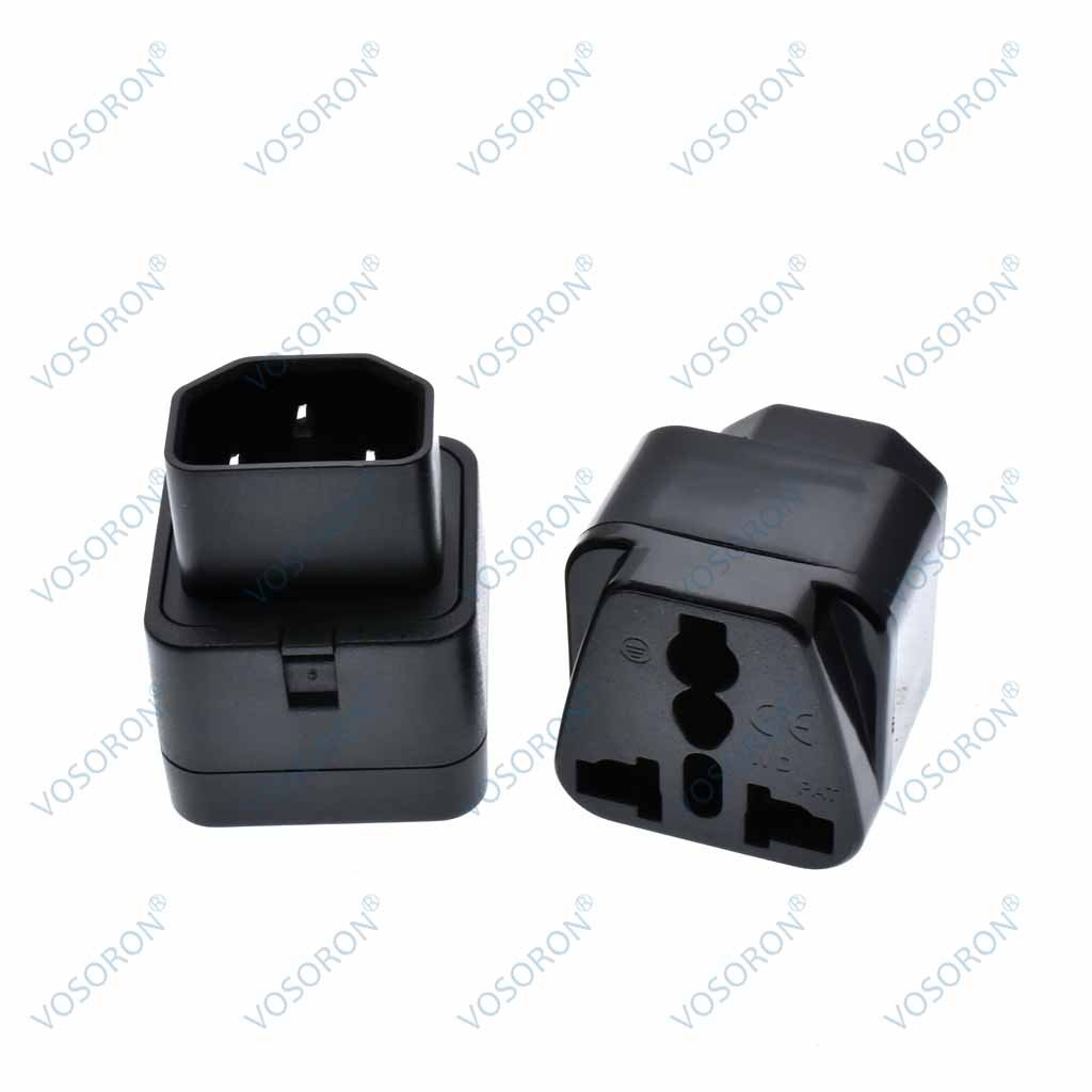 UPS IEC C14 to Universal Female AU US UK EU C13 Socket Power Adapter AC Plug