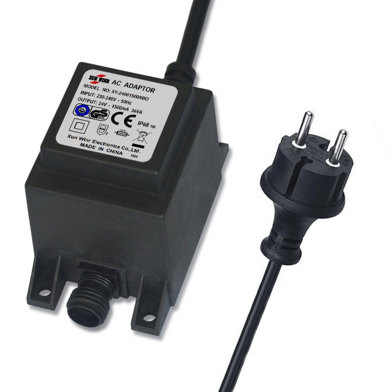 Waterproof outdoor IP68 24V plug adapters 12V with US EU AU UK 12V 24V Universal Power Adapter