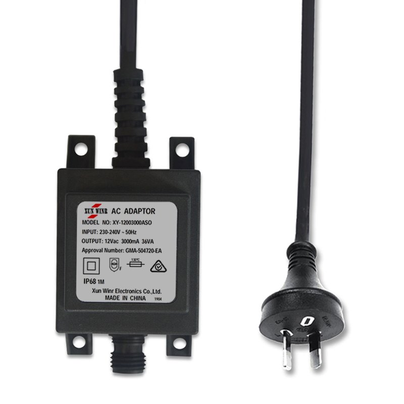Waterproof outdoor IP68 24V plug adapters 12V with US EU AU UK 12V 24V Universal Power Adapter