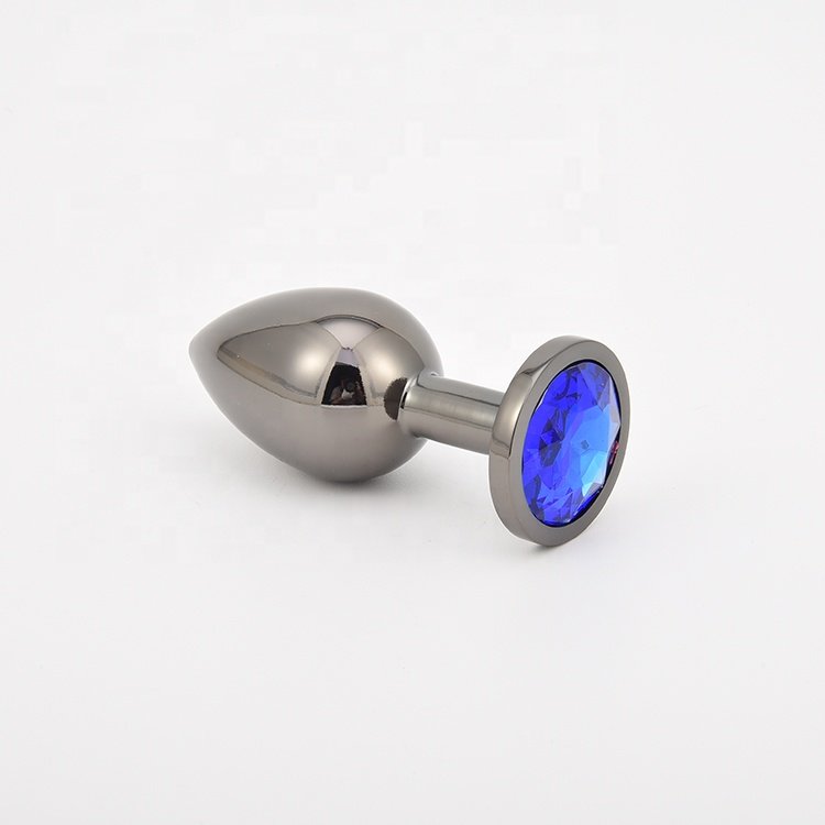 Black metal anal plug smooth jewelry erotic bullet vibrator metal buttock private ball plug