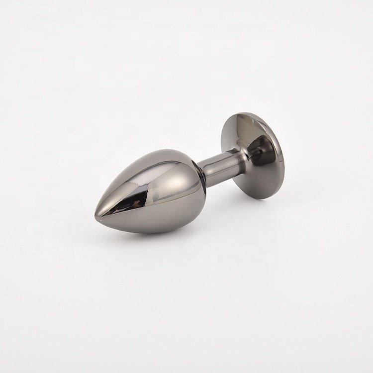 Black metal anal plug smooth jewelry erotic bullet vibrator metal buttock private ball plug