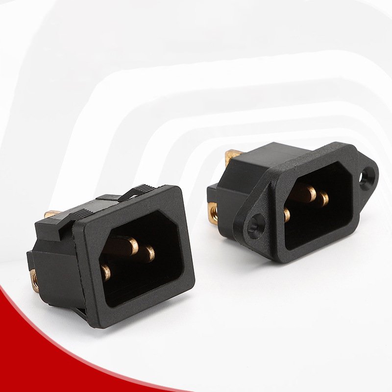 AC 250V 10A IEC 320 C14 Panel Mount Plug Adapter Power Connector Socket three in one pin power socket