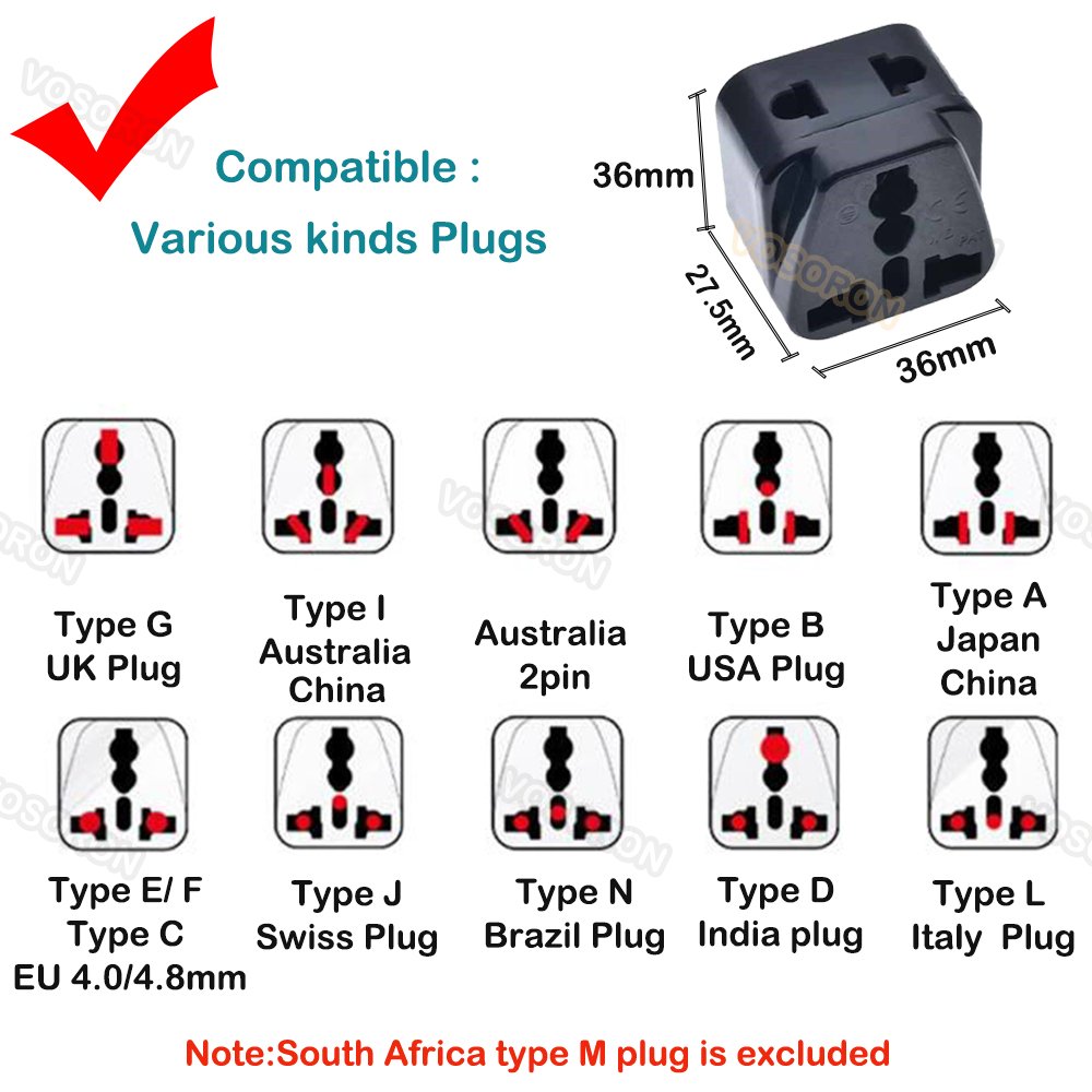 Universal 2 in 1 CE Copper India Pakistan South Africa power connector japan au eu us uk to india travel adapter plug Type D