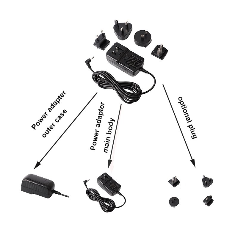 US EU UK AU CE ROHS Approval Interchangeable Plug Power Adapter 5V 6V 9V 12V 24V 0.5A 1A 1.5A 2A 2.5A 3A