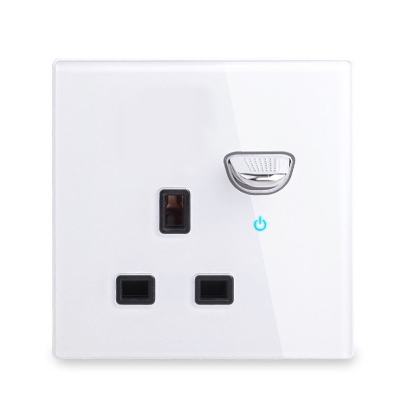 LangYeao 13A UK Power Socket with USB Wall Outlet With LED 4 Colors Glass Socket Wall Plug with Reset Key Switch