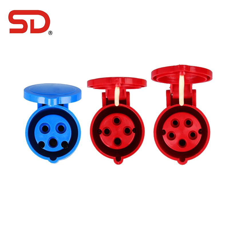 New IP44 IP67 16A 32A 63A 125A 3pin 4pin 5pin Electrical Explosion Proof Waterproof Industrial Plug Socket Connector