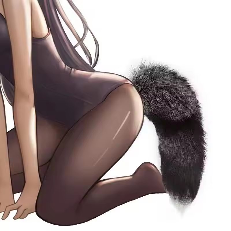 LOVE 2024 Wholesale Real Fox Tail Fluffy Animal Hair Anal Plug Sexy Products Fun Tail Color Gradient Sex Toys For Men And Women