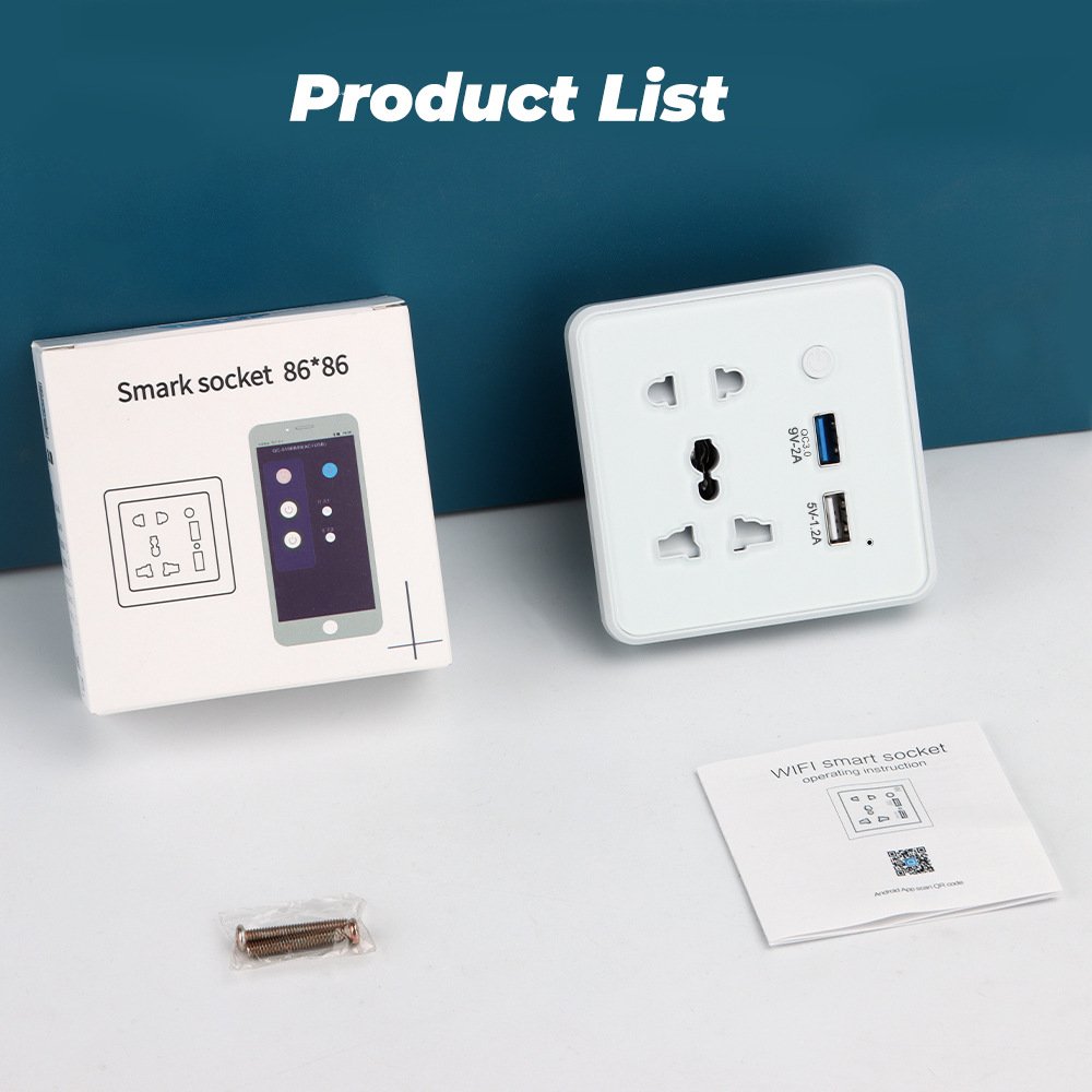 Tuya WIFI Control Dual USB Wall Socket 2-in-1 Fast Charging 3.0 Universal Plug & Sockets Home Office Hotel Enhanced Connectivity