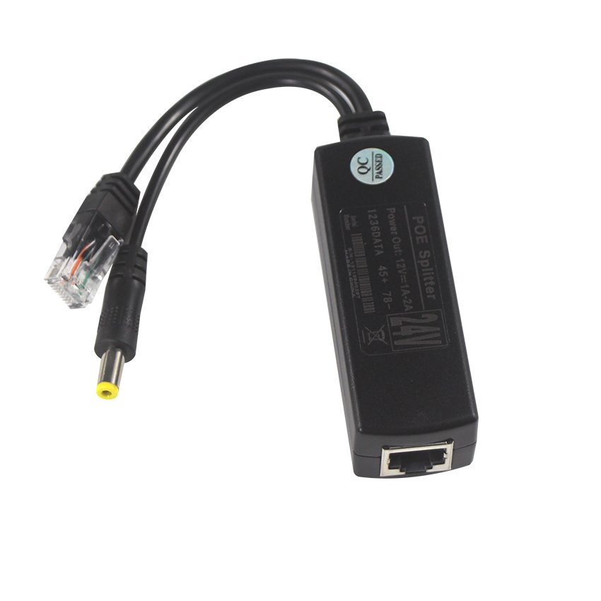 5.5X2.1Mm Male Plug 48V Poe To Dc 12V 2A Output Power Over Ethernet Active Splitter Adapter