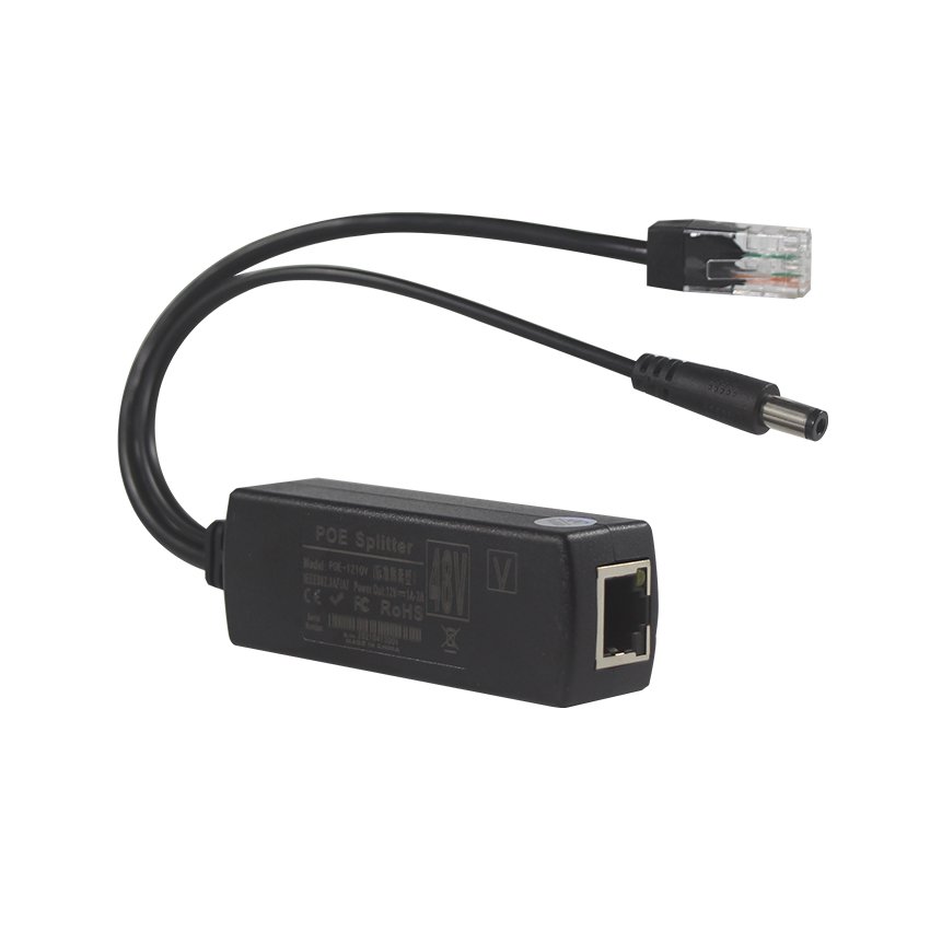 5.5X2.1Mm Male Plug 48V Poe To Dc 12V 2A Output Power Over Ethernet Active Splitter Adapter