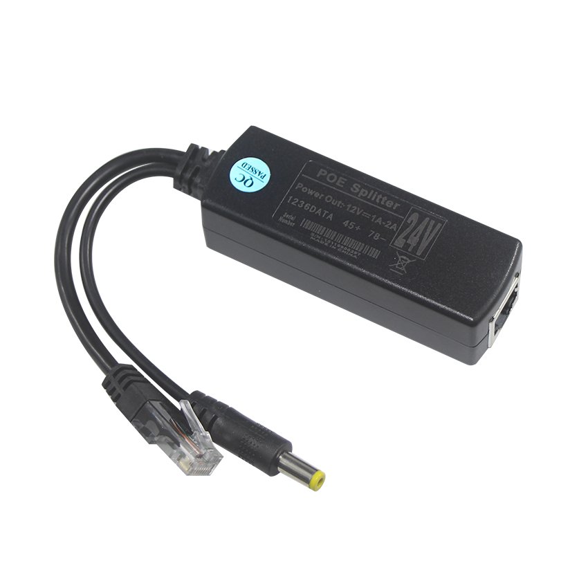 5.5X2.1Mm Male Plug 48V Poe To Dc 12V 2A Output Power Over Ethernet Active Splitter Adapter