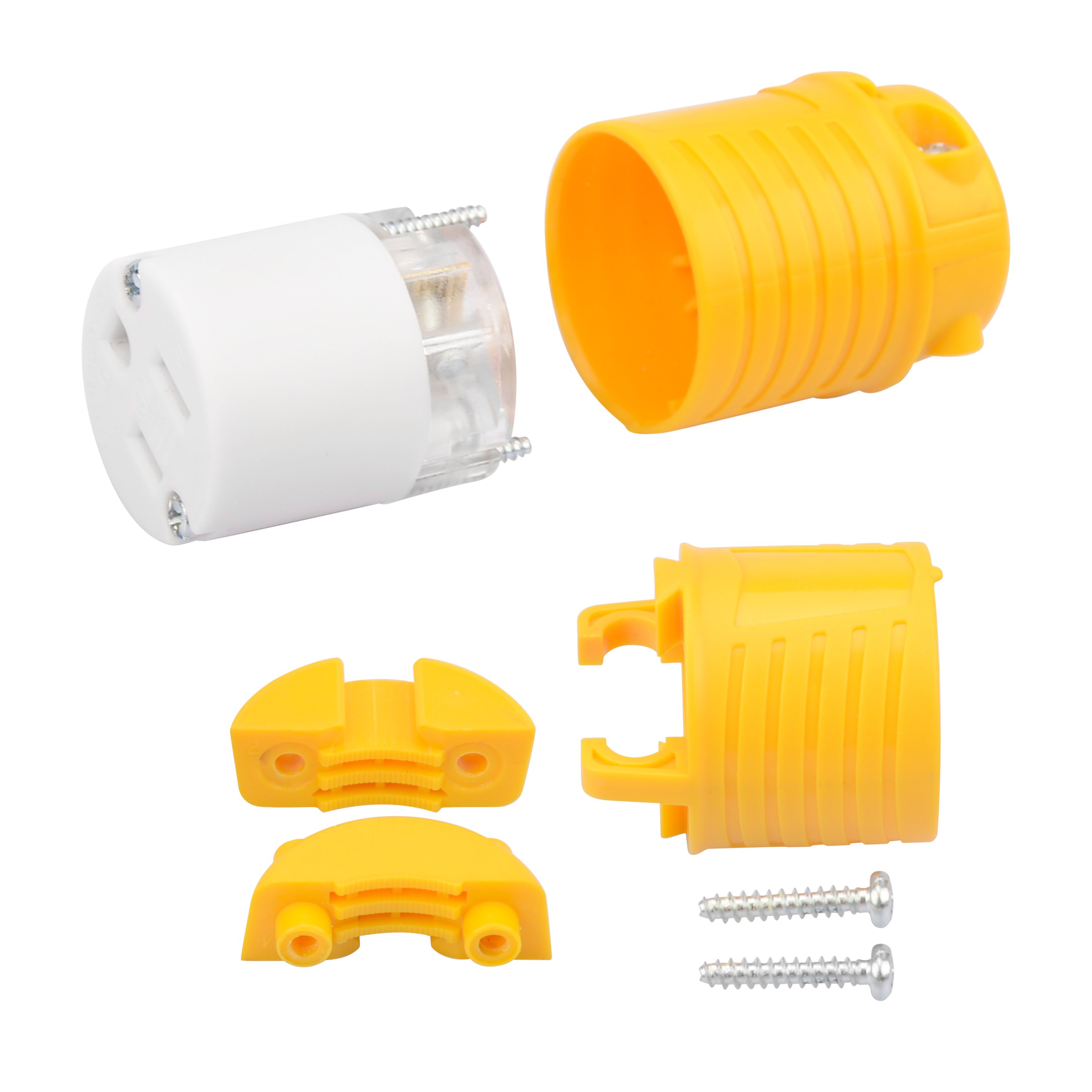 Heavy Duty Electrical Replacement Plug NEMA 5-15 and Connector for Extension Cord 15Amp 125V