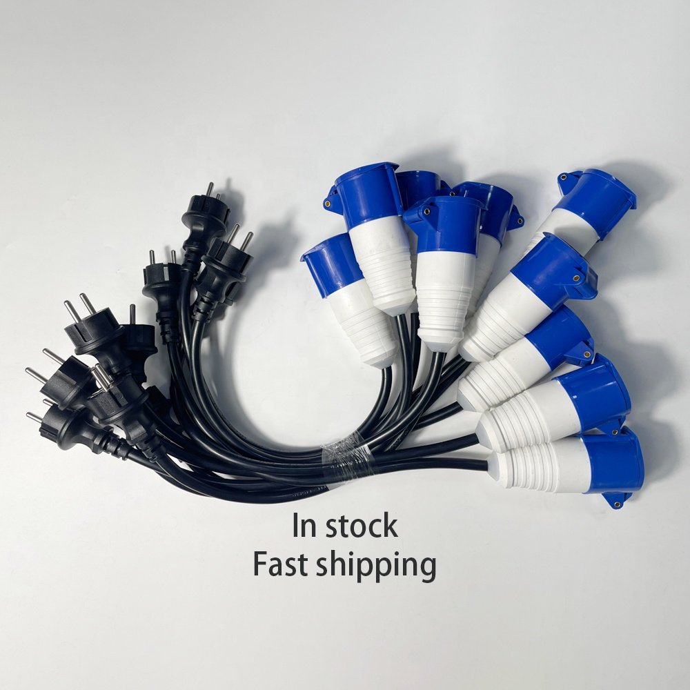 portable 1-phase 16A CEE socket to single-phase 16A 3.5KW Schuko plug adapter ev charging cable for Charger Electric Vehicles