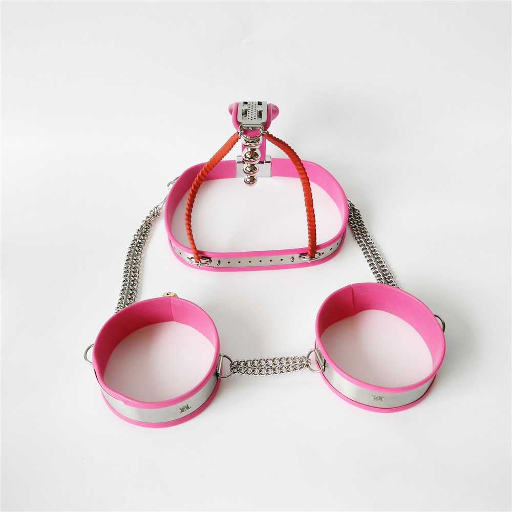 Black emperor SM women with stainless steel chastity lock anti-wolf derailment bound thigh set comfortable adult toys
