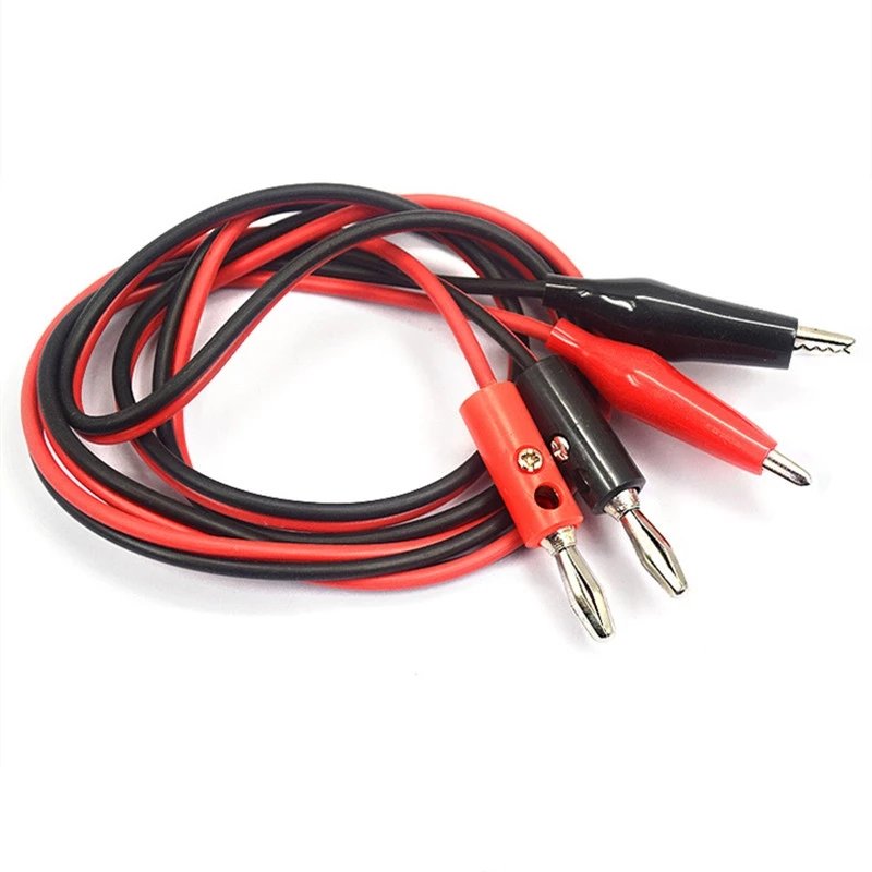 1M Alligator Cilp to Banana Plug Test Cable Lead Connector Dual Tester Probe 35mm Crocodile Clip for Multimeter Measure Tool