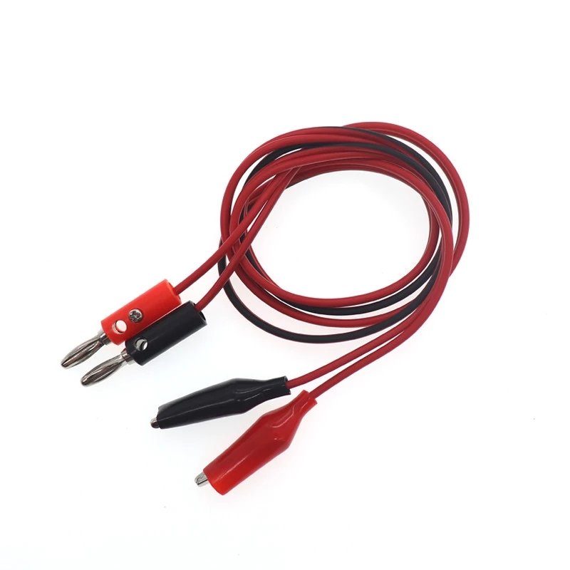1M Alligator Cilp to Banana Plug Test Cable Lead Connector Dual Tester Probe 35mm Crocodile Clip for Multimeter Measure Tool