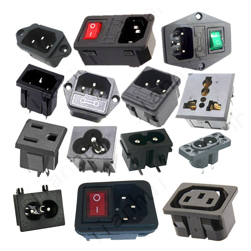 AC power inlet embed plug female industrial 3pin wall socket ac outlet socket 15A 250V