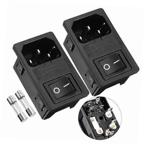 3/4 Pin socket male connector 10A 250VAC fuse holder IEC 320 C1 C14 inlet connector plug power socket for medical equipment