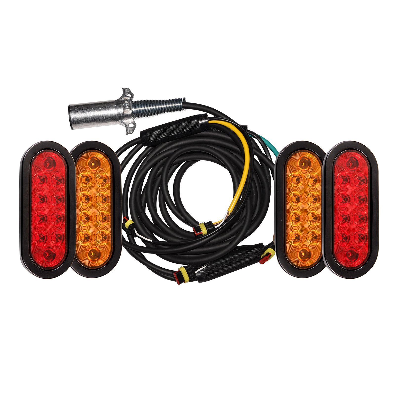 SAE 12v Combination Tail Light Truck Trailer Wire Harness Assembly Kit 7 plugs Light plug play side mark led Boat Trailer lights