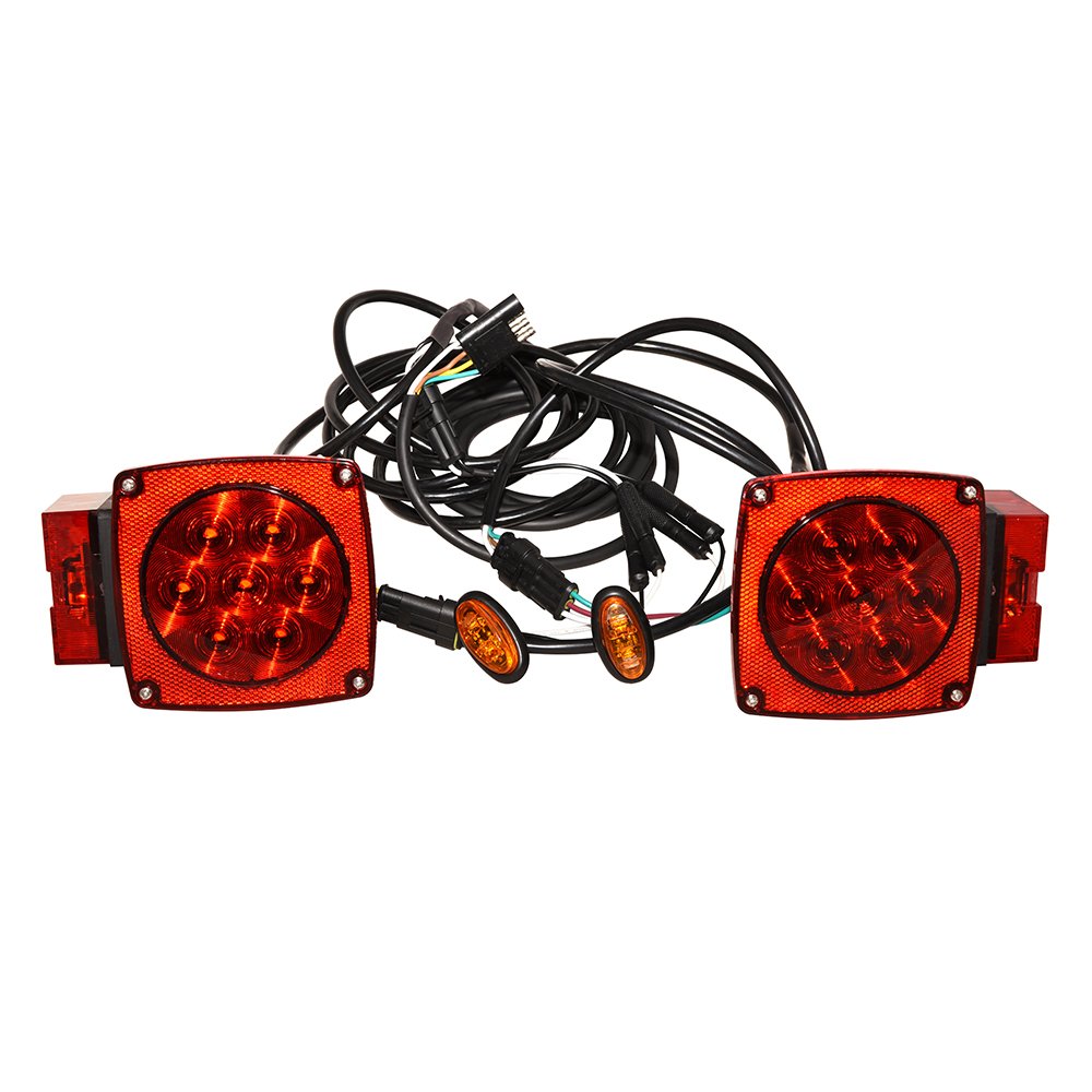 SAE 12v Combination Tail Light Truck Trailer Wire Harness Assembly Kit 7 plugs Light plug play side mark led Boat Trailer lights