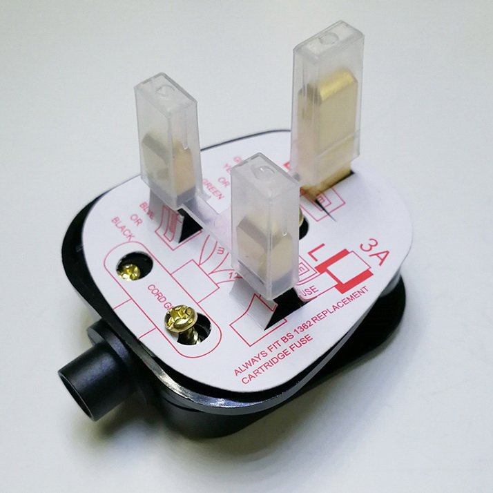 BS Certificate PC+Brass 250VAC UK 3 Pin Power Plug
