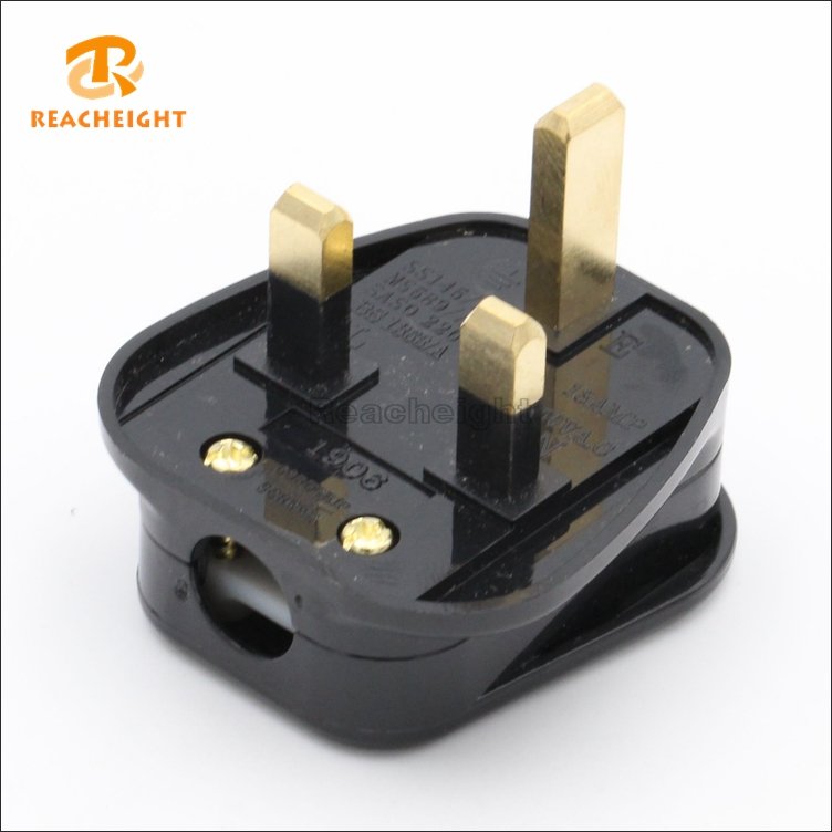 BS Certificate PC+Brass 250VAC UK 3 Pin Power Plug