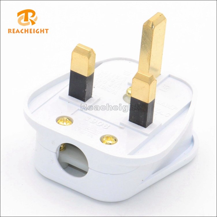 BS Certificate PC+Brass 250VAC UK 3 Pin Power Plug
