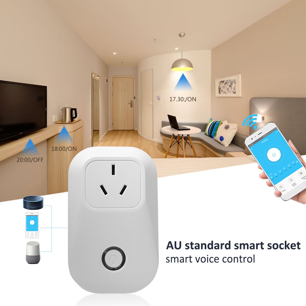 AU Australia Standard Wif Smart Plug Monitor Timer Google Home Alexa Voice Control