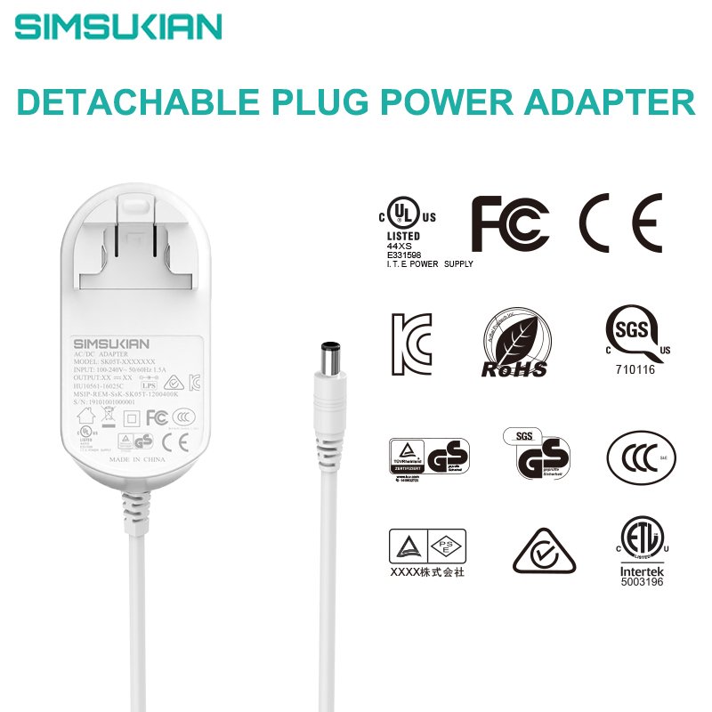 Interchangeable Plugs Multi Country Power Adapter 12v 4a Wall Adapter KC 24v2a Adaptor 24v 2a Adapter Power Supply 24v 2a