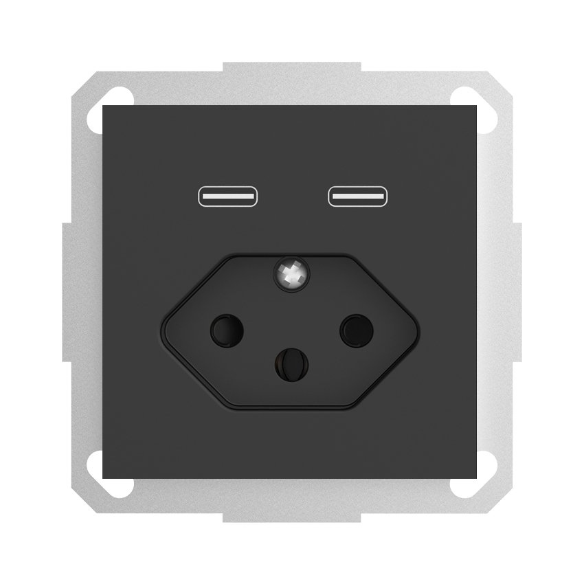 Switzerland USB wall socket usb type c power outlet with smart home plug socket euro schuko 2 usb wall charger