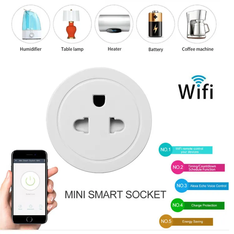 Tuya Vietnam/Thailand 10A Wireless Remote Smart Socket With Timer Smart Plug Voice Control Works With Alexa Google Home Sockets