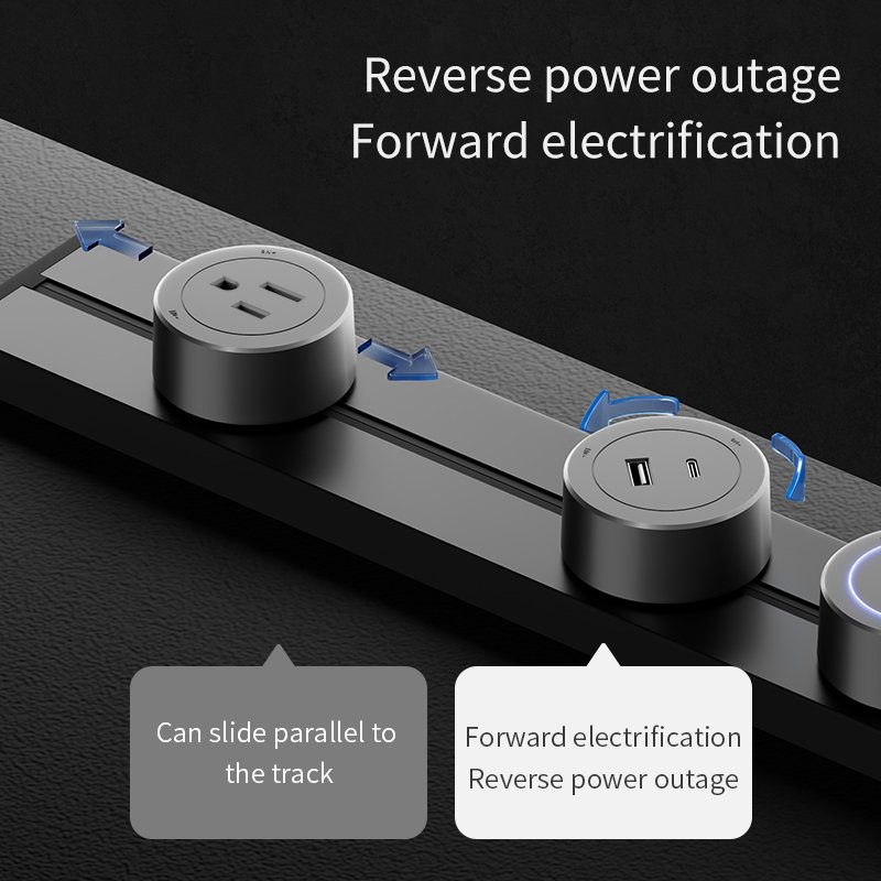 S8 series Wall Switch Track Extension Socket Strip UK Us Power Plug System Desktop Electrical Outlet Aluminum Panel with USB