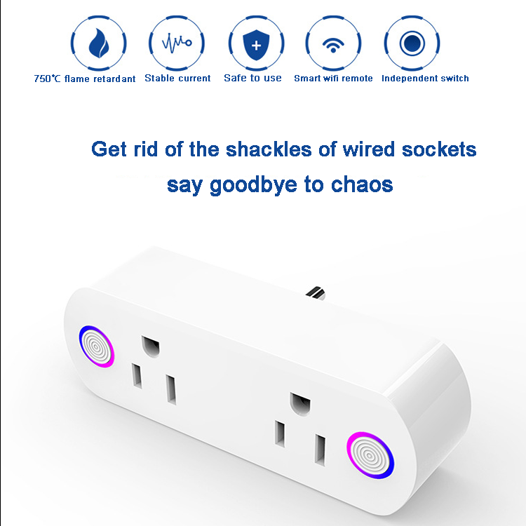 Wholesale stock most popular tuya Smart home Life 15A Smart Plug US Wifi Plug Socket Wifi smart Plug Works with Alexa