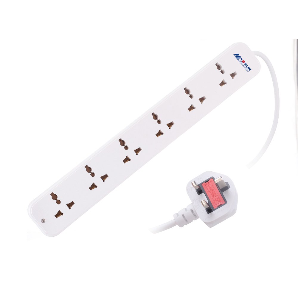 Universal Type 6 AC Outlets Home Power Strip Electrical Supplies Extension Cord