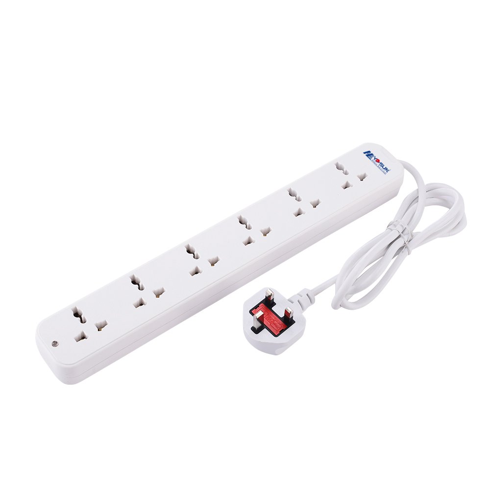 Universal Type 6 AC Outlets Home Power Strip Electrical Supplies Extension Cord