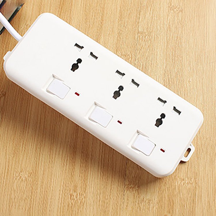 3 pin multi plug socket 10A or 16A power extension cord socket with switches
