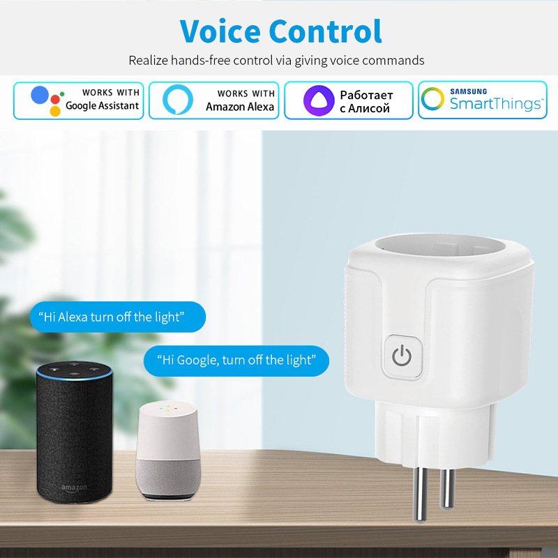 IN Stock US UK EU Smart Life Alexa Google Home Voice Control Mini smart socket plug with Power Metering Tuya WiFi Smart Plug
