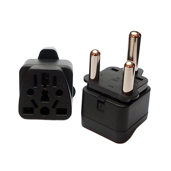 Grounded 3 prong USA European Schuko to Type M South Africa plug converter travel adapter adaptor