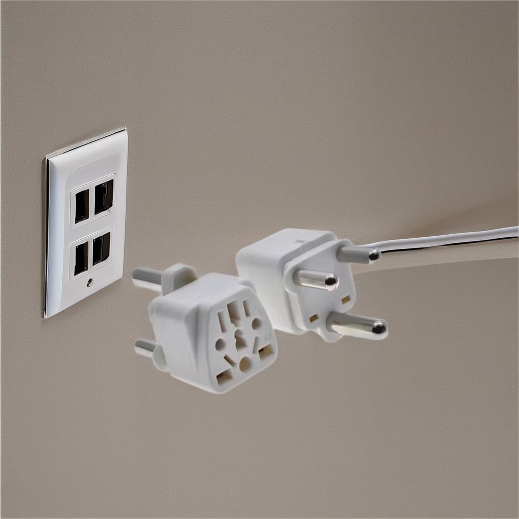 Grounded 3 prong USA European Schuko to Type M South Africa plug converter travel adapter adaptor