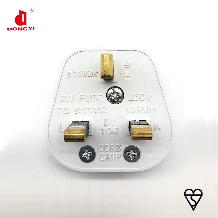 BS Approval UK 13Amp Removable English Electrical Plug 13A 3 Pin Flat Plug With Fuse
