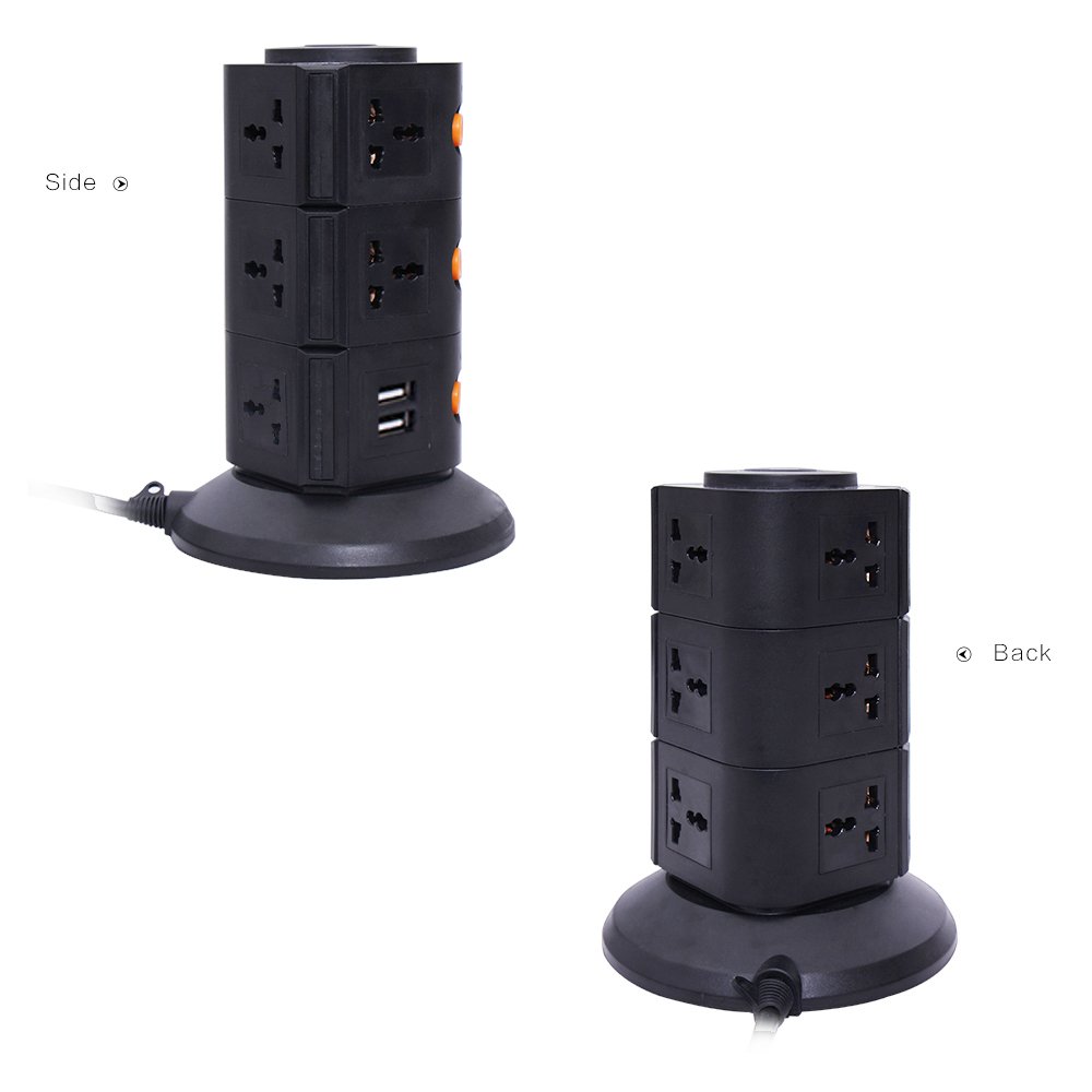 Tabletop Tower Universal Outlet Wireless Usb Charger Electric Power Extension Socket With Plug 220V