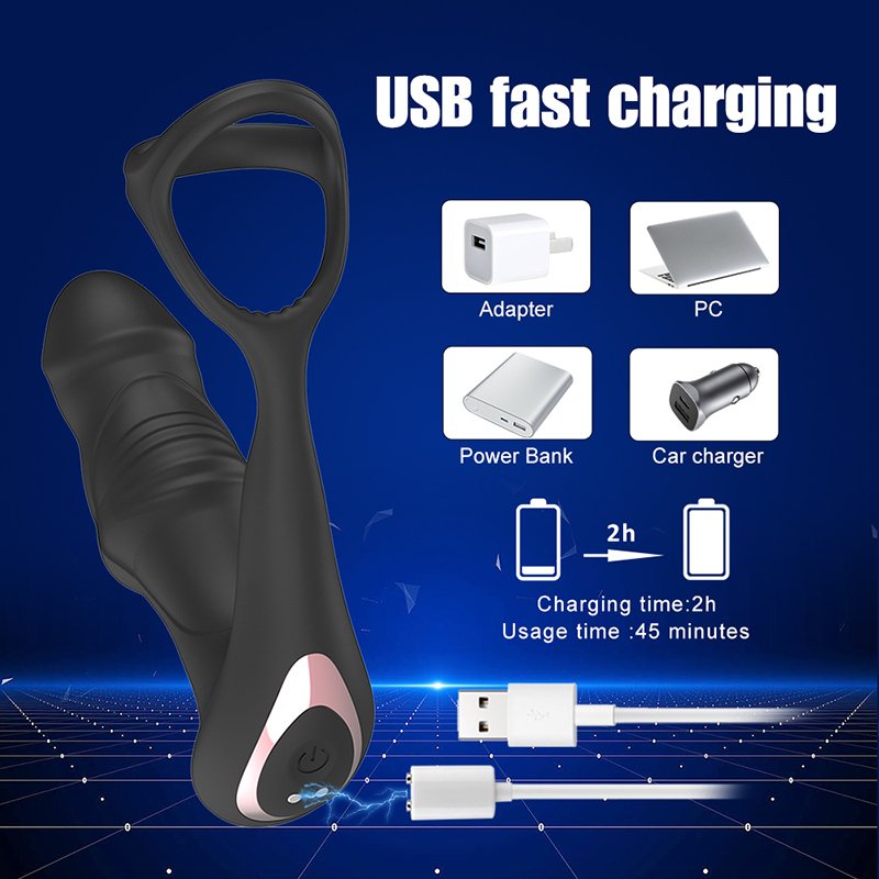 Waterproof Prostate Massager Stimulator Butt Delay Ejaculation Ring Toy Male Prostate Massage Vibrator Anal Plug For Men