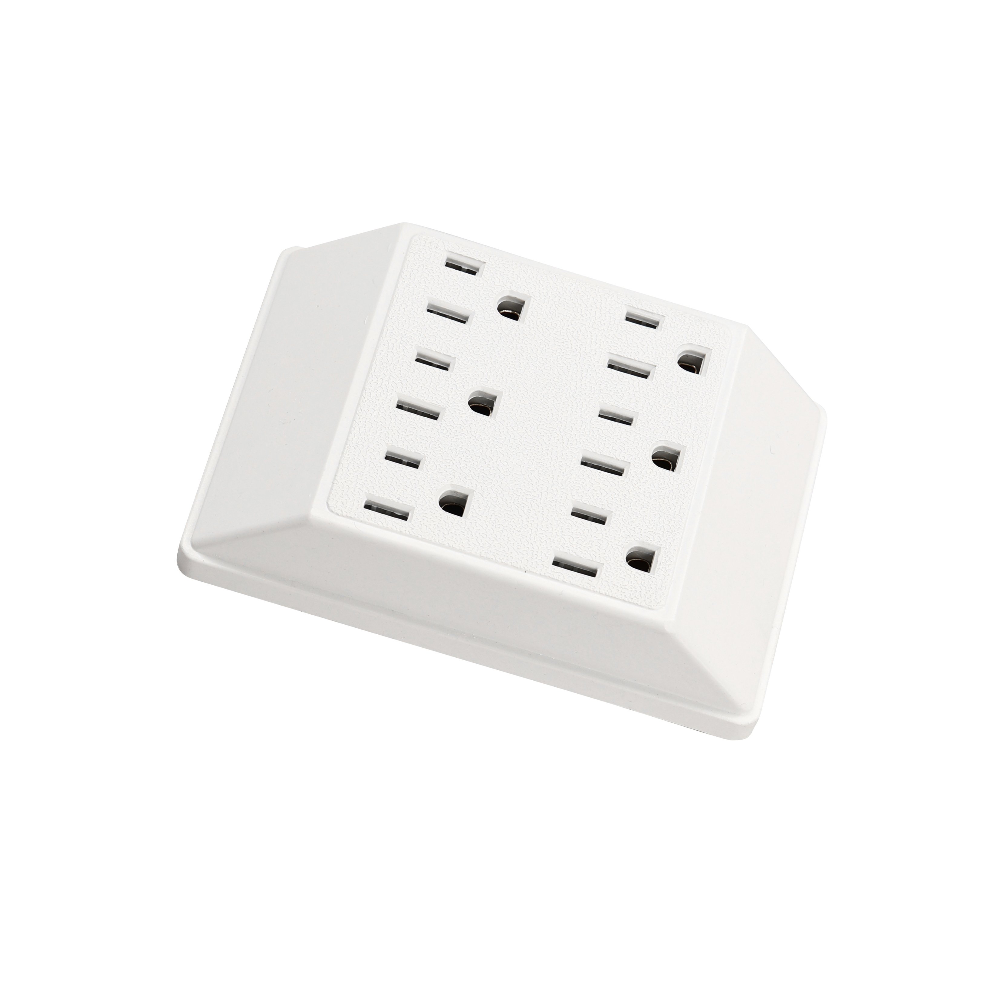 Factory Direct US 6 Outlets 125V 15A ABS Wall Charger Grounding Adapter White Changeover Plug