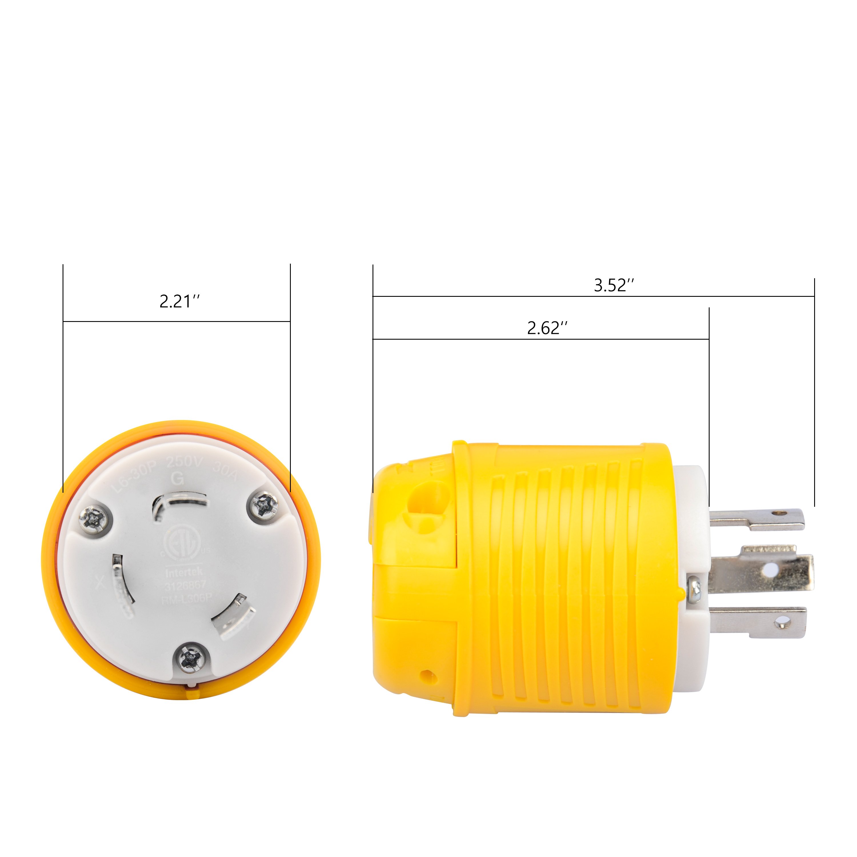 P023 NEMA L6-30P & NEMA L6-30R Locking Plug and Connector Set Generator Twist Lock Plug Socket 30 Amp 250V 2 Pole 3 Wire Ground