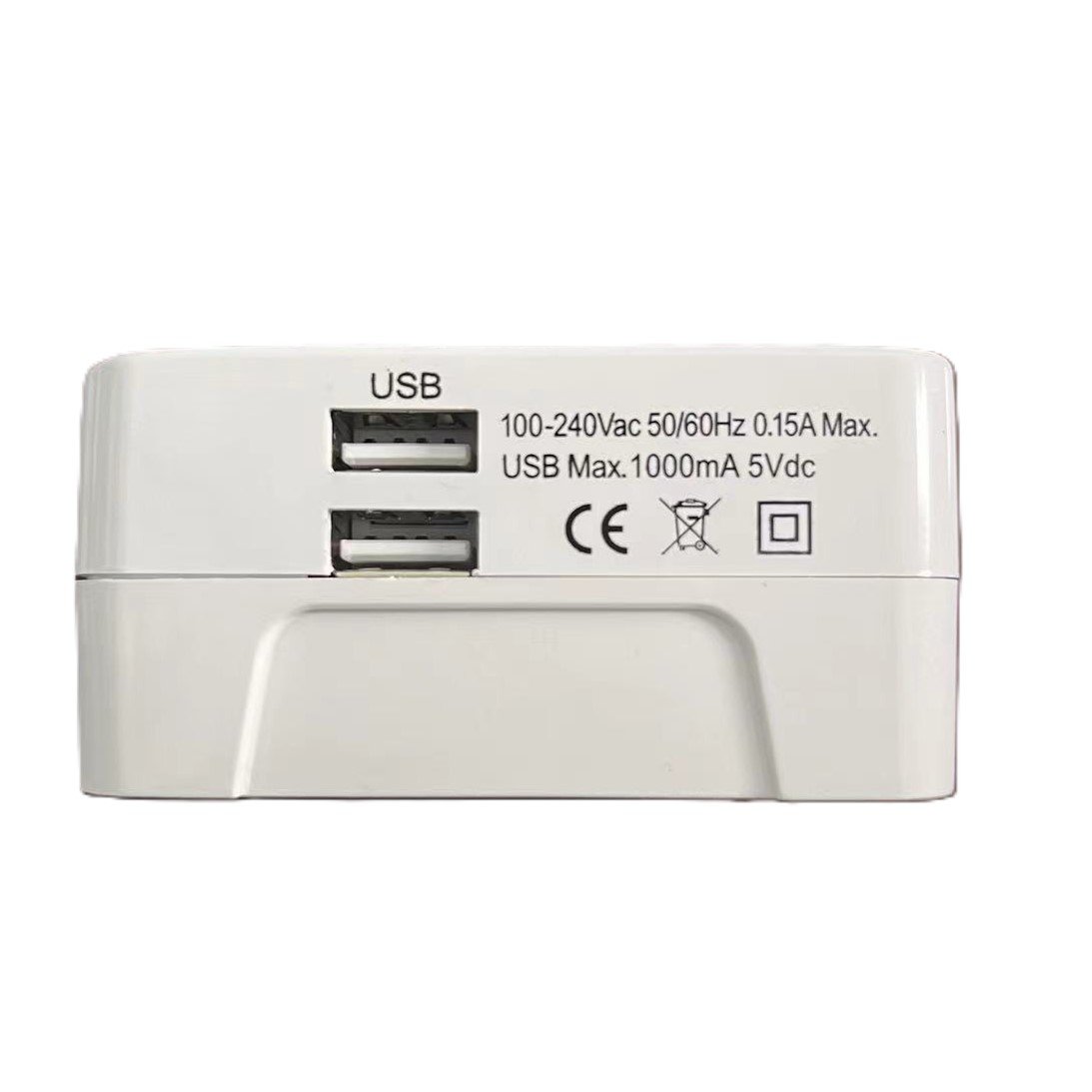 Brass universal plug with USB plug 1A